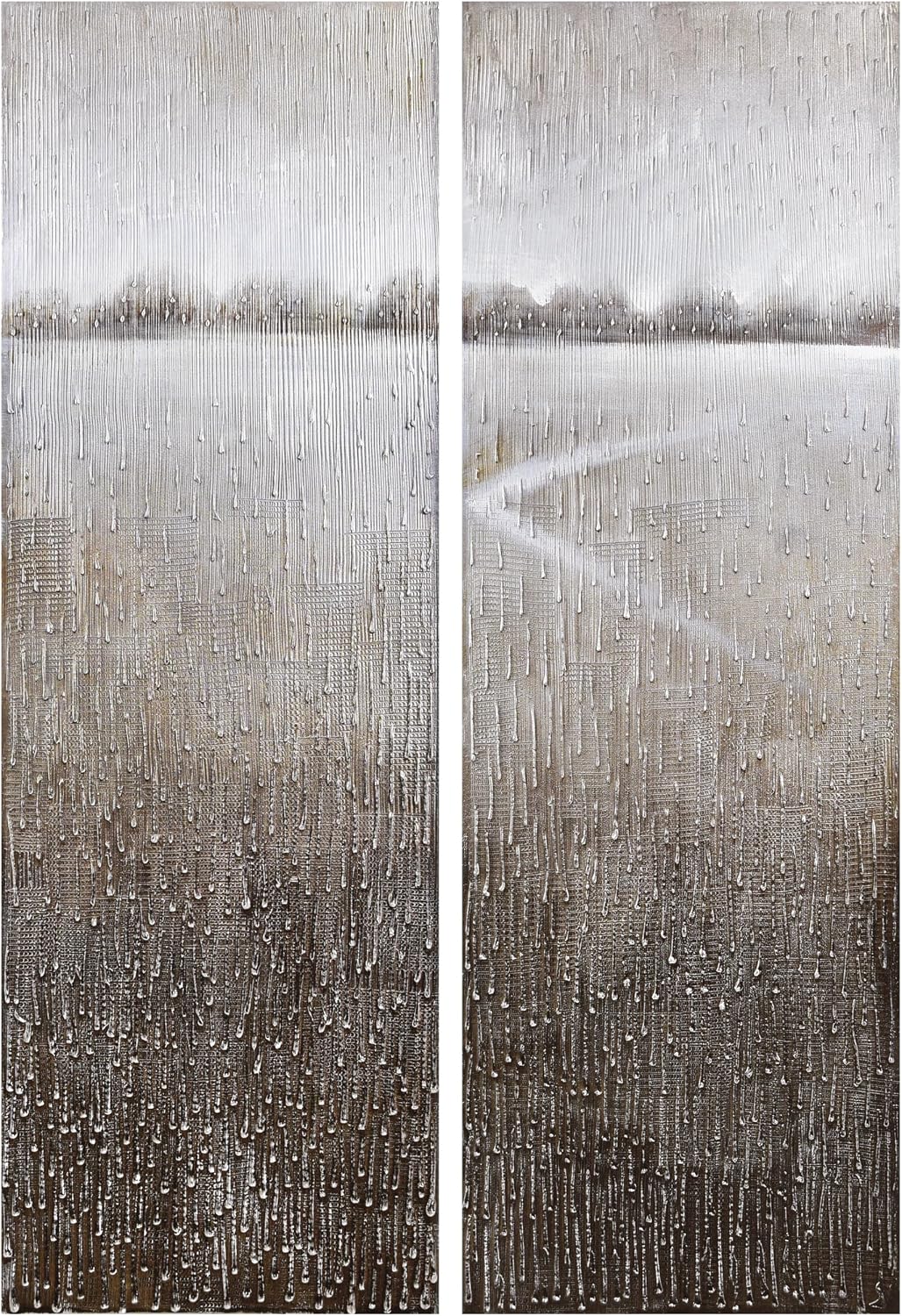 Empire Art Direct Abstract Wall Art Textured Hand Painted Canvas by Martin Edwards, Diptych, 60' x 20' each, Listlessness