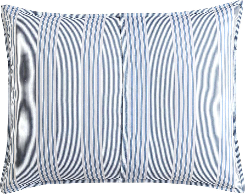 Laura Ashley- King Duvet Cover Set, Reversible Cotton Bedding Set, Includes Matching Sham(s) with Bonus Euro Sham(s) & Throw Pillow Covers (Branch Toile Blue, King)