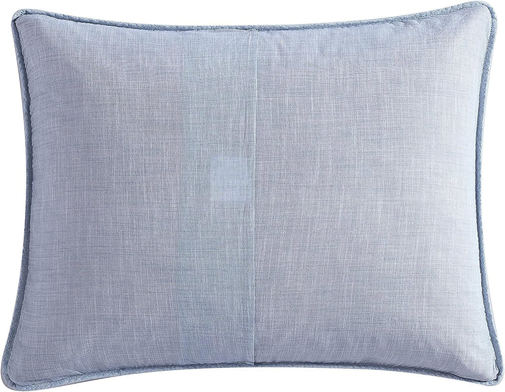 Tommy Bahama - Twin Quilt Set, Reversible Cotton Bedding with Matching Sham, Pre-Washed for Added Softness, Dorm Essentials (Distressed Water Leaves Blue)