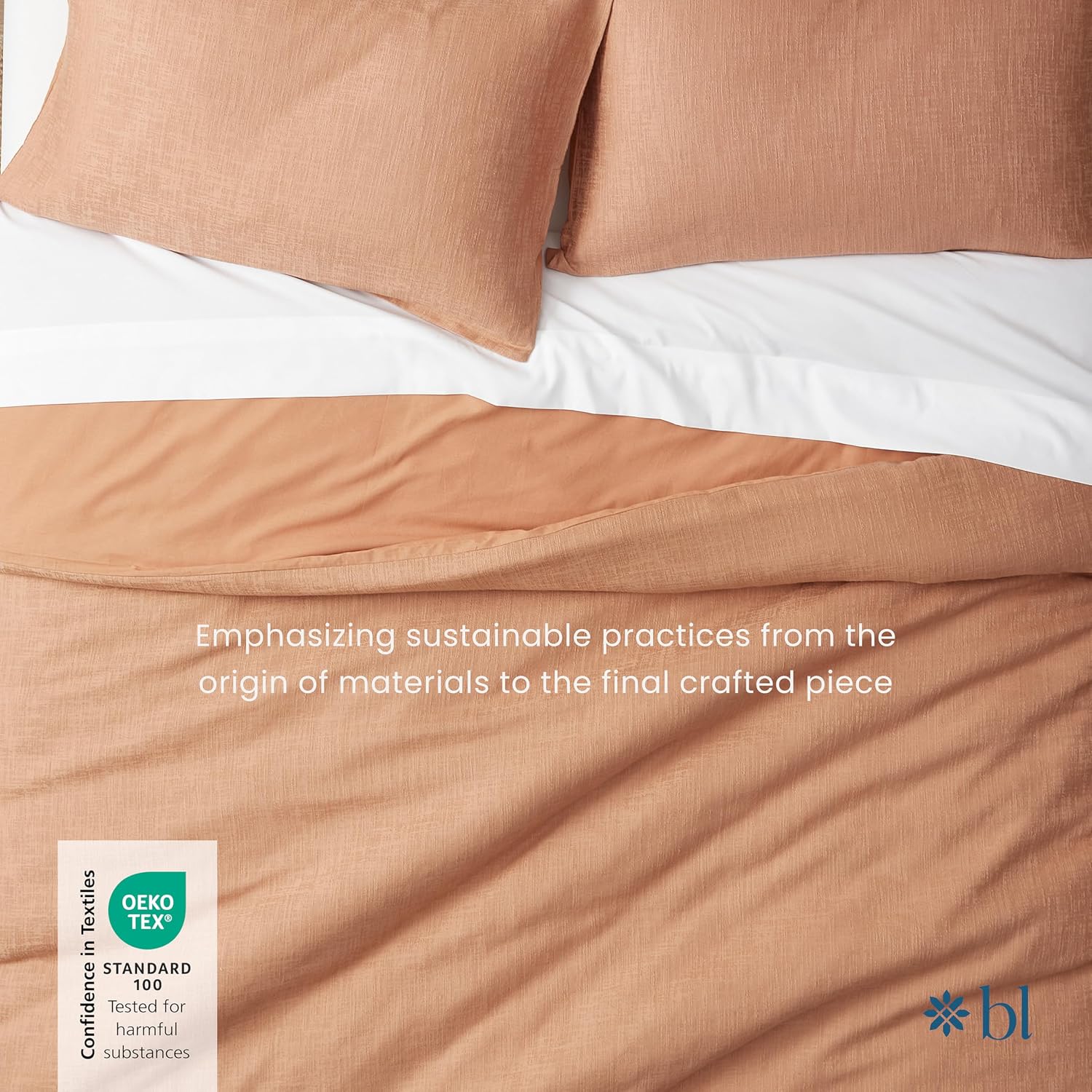 Blue Loom Duvet 100% Cotton Set, 3 Piece, Stone Washed Duvet Set Full/Queen Size 92' x 90' with 2 Matching Pillow Shams, Comforter Not Included, Vivie - Clay Red