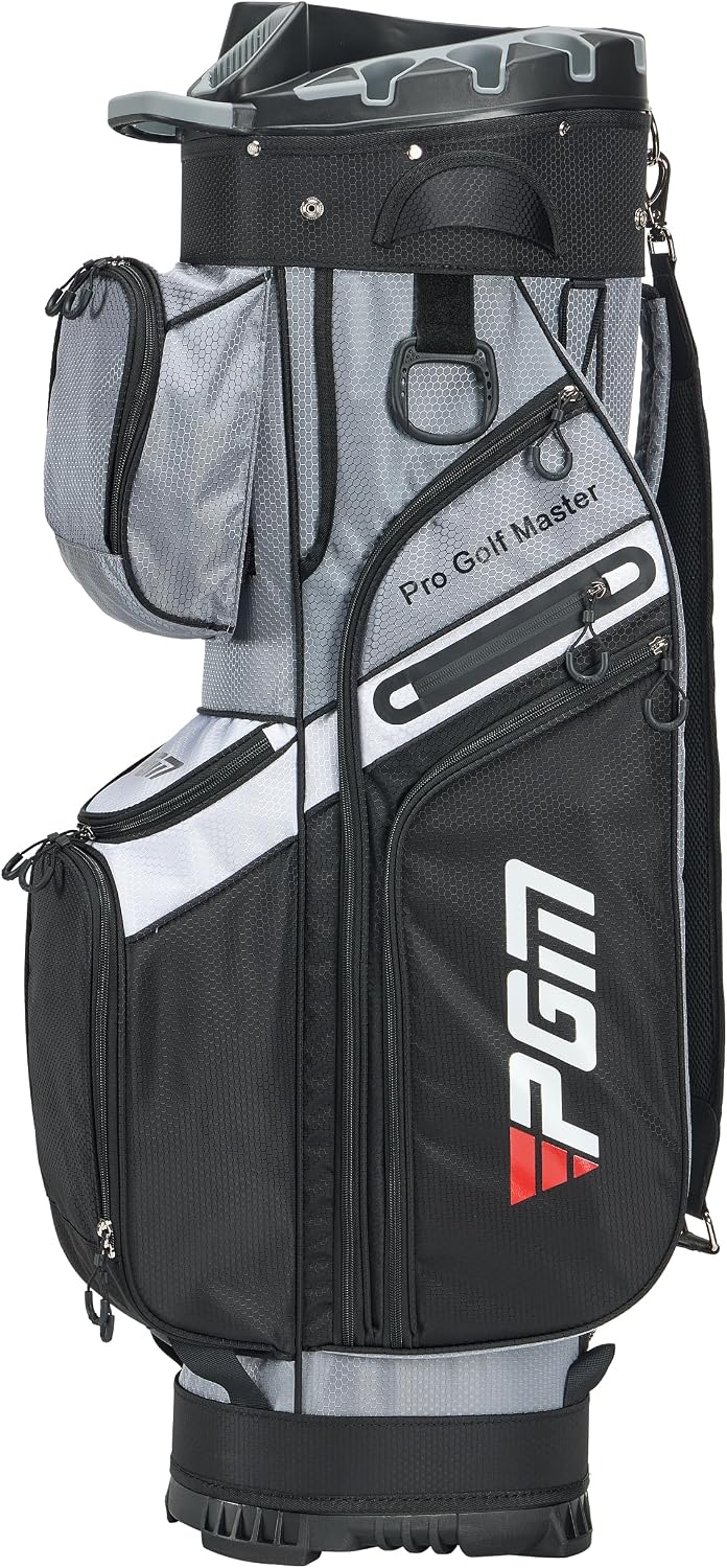 PGM Golf Cart Bag with 14 Way Organizer Divider Top, Premium Cart Bag with Handles and Rain Cover for Men