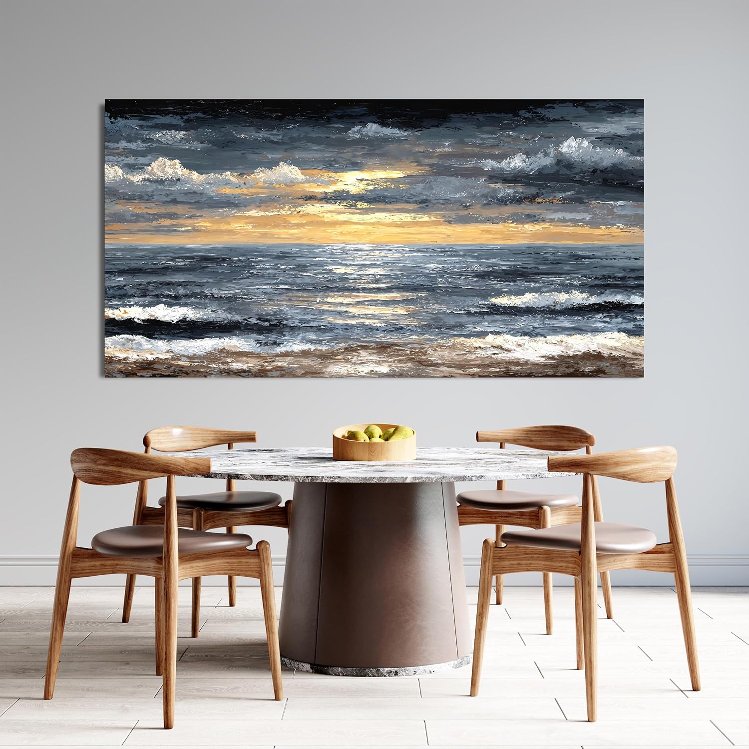 Canvas Oversized Wall Art Decor Modern Wall Art Pictures for Living Room Abstract Coastal Wall Art Prints Large Landscape Wall Art Decorations Abstract Canvas Art Wall Decor Home Office Decor 29'X58'