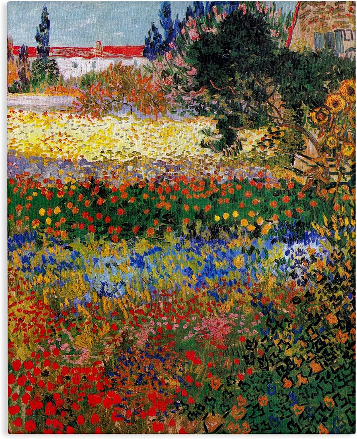 Stupell Industries 'Flower Garden Van Gogh Vivid Painting', Canvas Art, 36 x 48 Inches, Easy to Hang and Sturdy, Made in USA, by one1000paintings