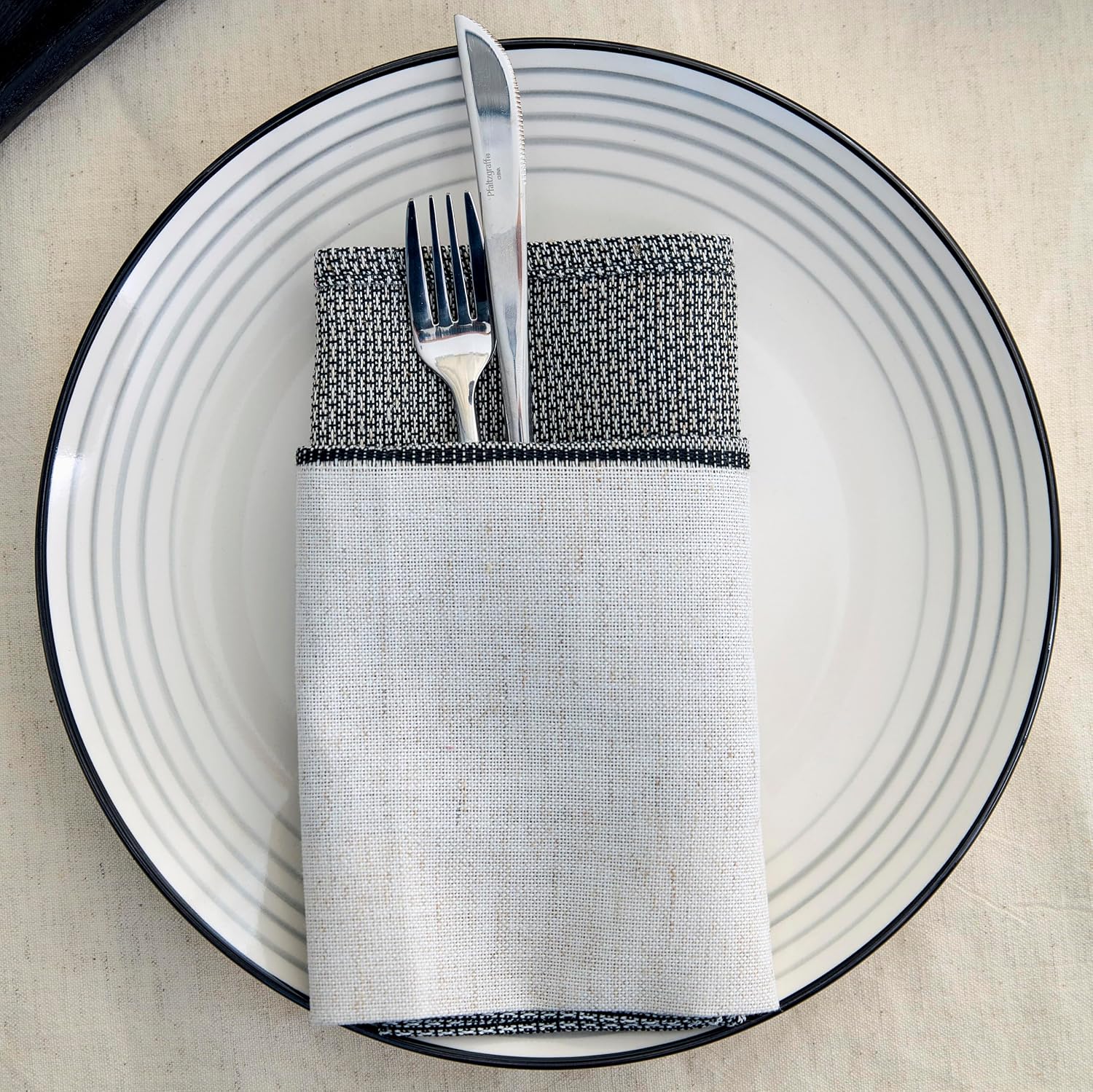 Earth & Clay Zeke 24-Piece Dinnerware Set Earthenware, Plates and Bowls Set, Dishwasher and Microwave Safe Dishes, Dish Set for 8, Grey
