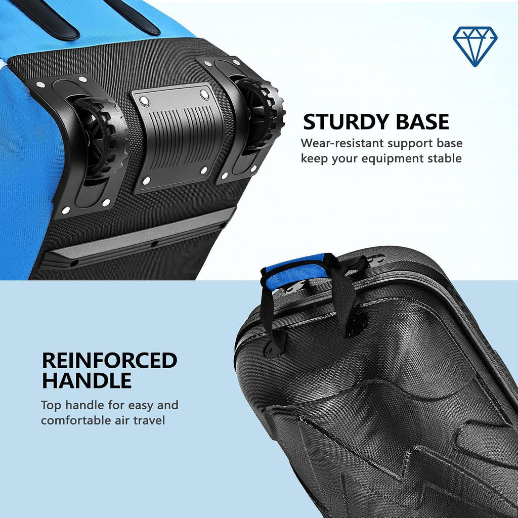 uniHimal Golf Travel Bag for Airlines with Wheels, PC Hard Case Top Golf Club Travel Bag with 1680D Fabric, Shield Your Clubs with Lightweight Durability