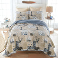 Donna Sharp Seascape-King Quilt Set, Measures 110 x 90, Includes 1 Quilt and 2 King Shams, Machine Washable
