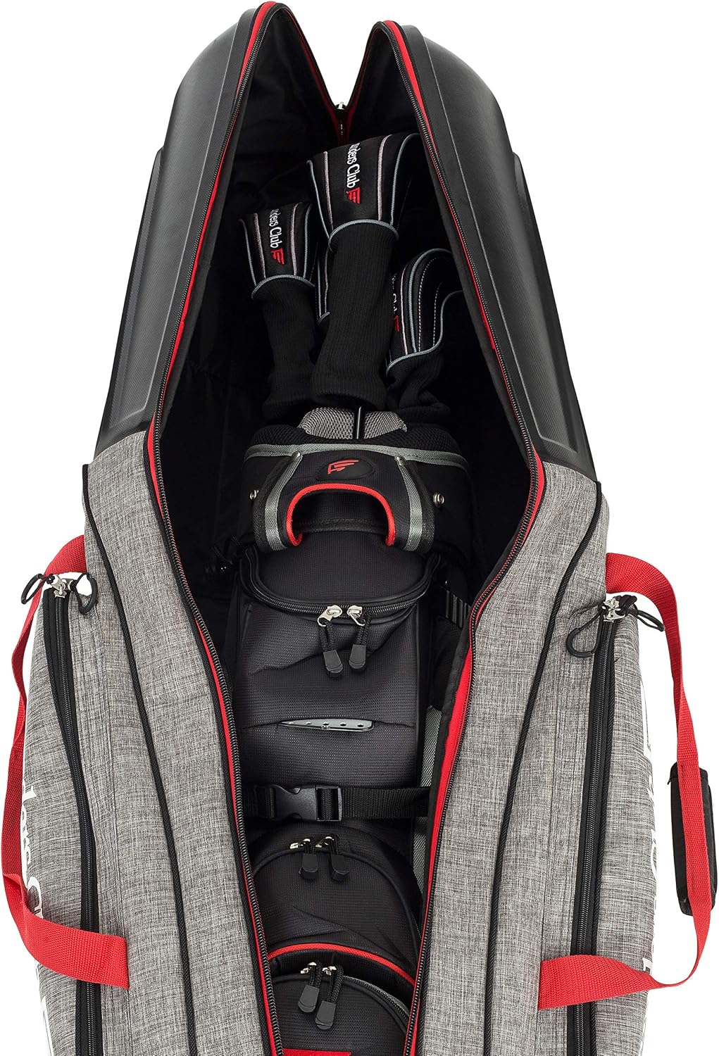 Founders Club Golf Travel Bag with Wheels - Lightweight Travel Cover & Case for Airlines - Club Protection with ABS Hard Top & Standup Pole Stiffening System