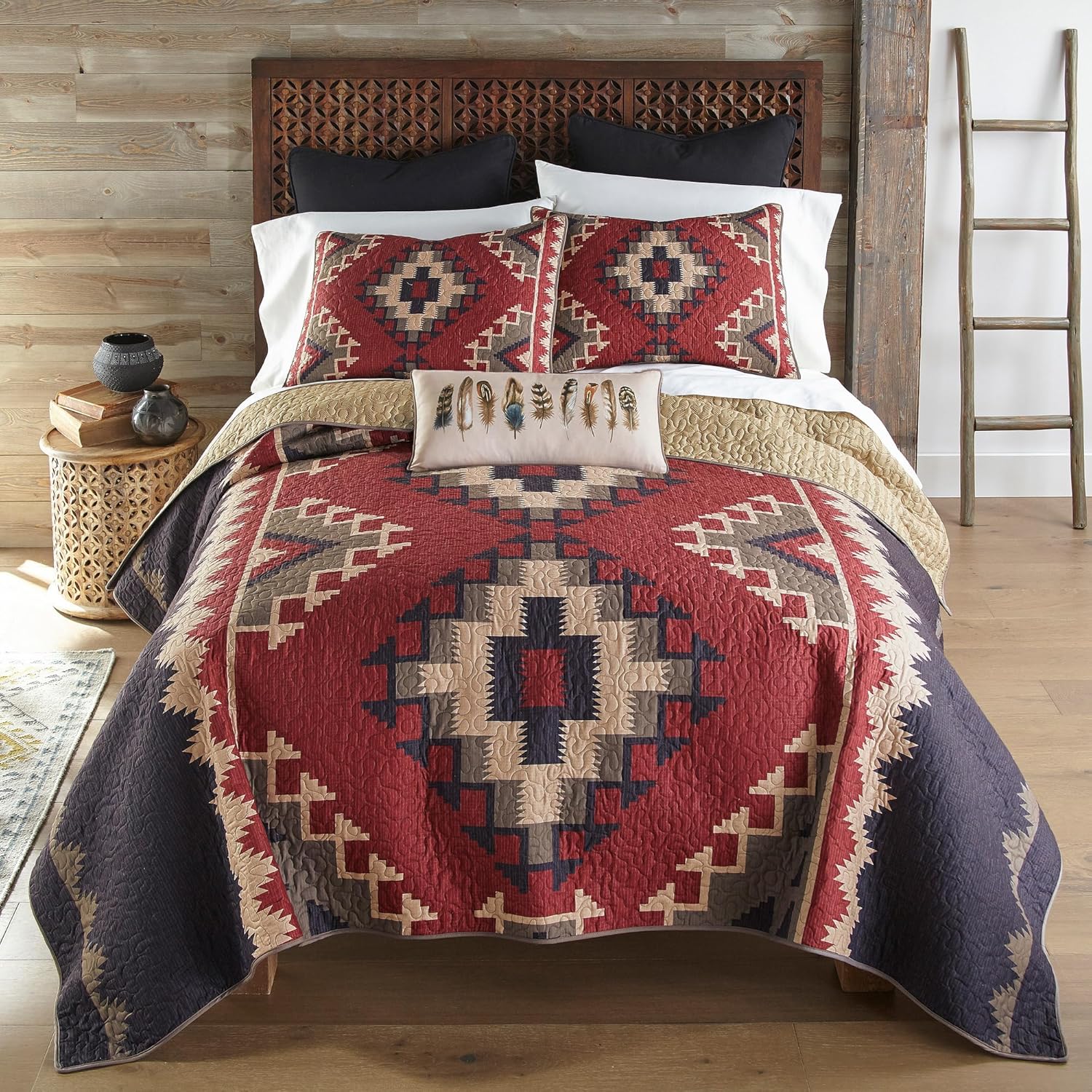 Donna Sharp King Bedding Set - 4 Piece - Mojave Southwest Quilt Set with King Quilt, Two King Pillow Shams and One Decorative Pillow - Machine Washable