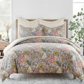 Levtex Home Angelica Reversible Twin/Twin XL Comforter Set (68x88in) with 1 Pillowcase (26x20in) - Floral Bedding - Blue Grey, Coral - 100% Cotton Twin Size Comforter Set - Soft, Pre-Washed
