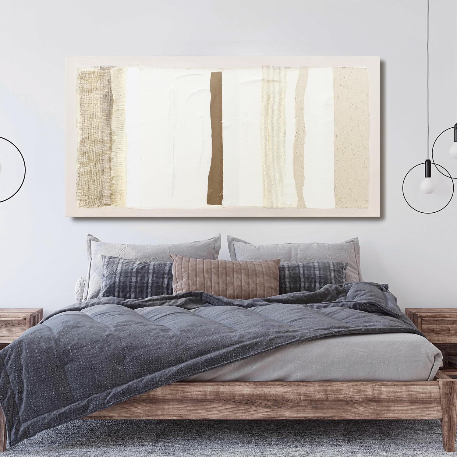 Neutral Wall Art Decor Modern Canvas Art Wall Decor Brown And White Artwork for Walls Oversized Wall Art Prints Large Wall Art for Living Room 29'X58' for Room Bedroom Office Decor