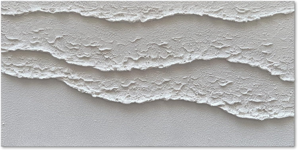 NANKAI Art White Waves Abstract Oil on Canvas Home Wall Deco Art 24x48 inch Minimalist Art Oil Painting