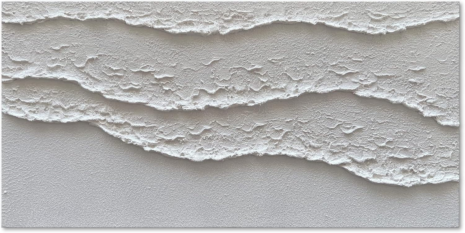 NANKAI Art White Waves Abstract Oil on Canvas Home Wall Deco Art 24x48 inch Minimalist Art Oil Painting