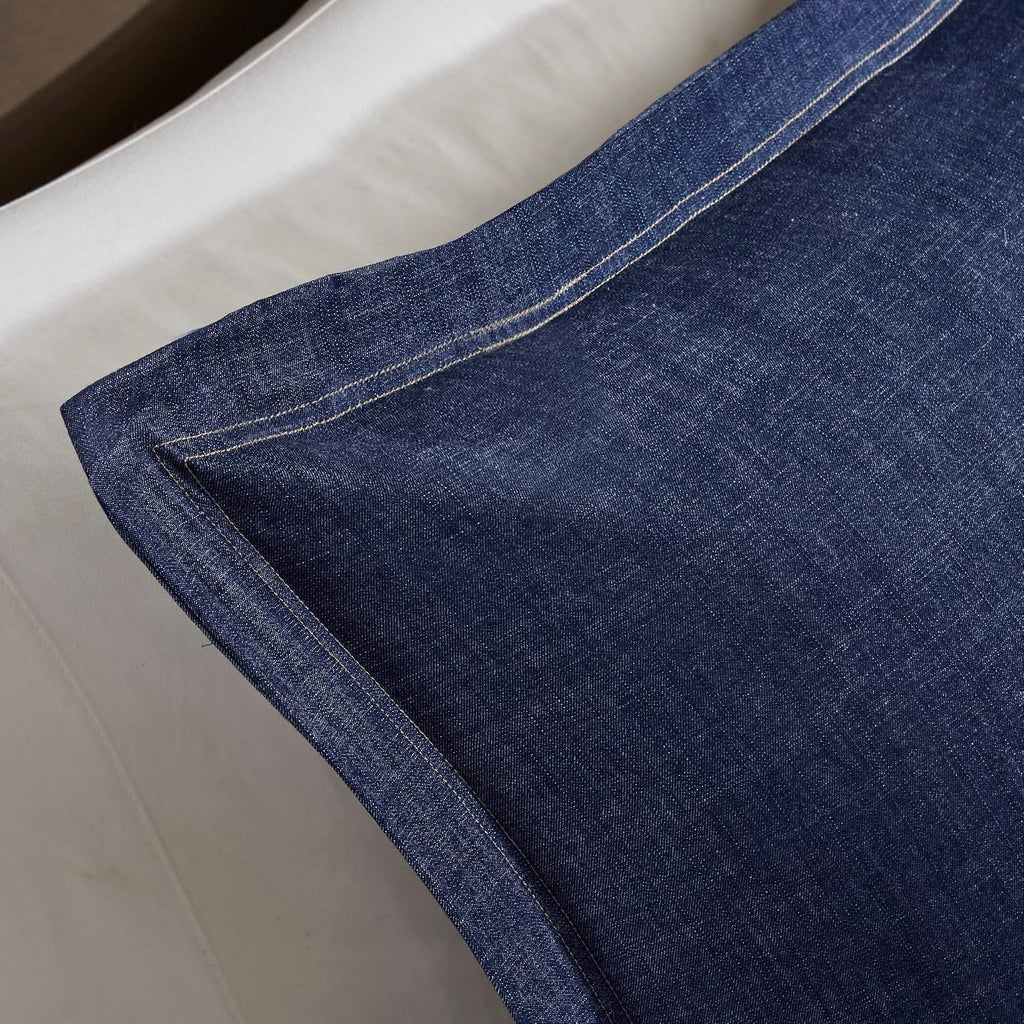Woolrich Rustic Lodge Cabin Comforter Set - All Season Down Alternative Warm Bedding Layer and Matching Shams, Oversized King, Perry, Denim Blue