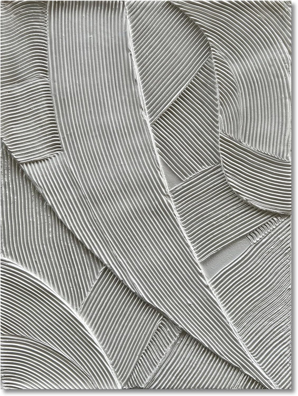 Art Hand Painted White Thick Texture Abstract Art Oil Painting Modern Canvas Wall Decoration 40x28 inches
