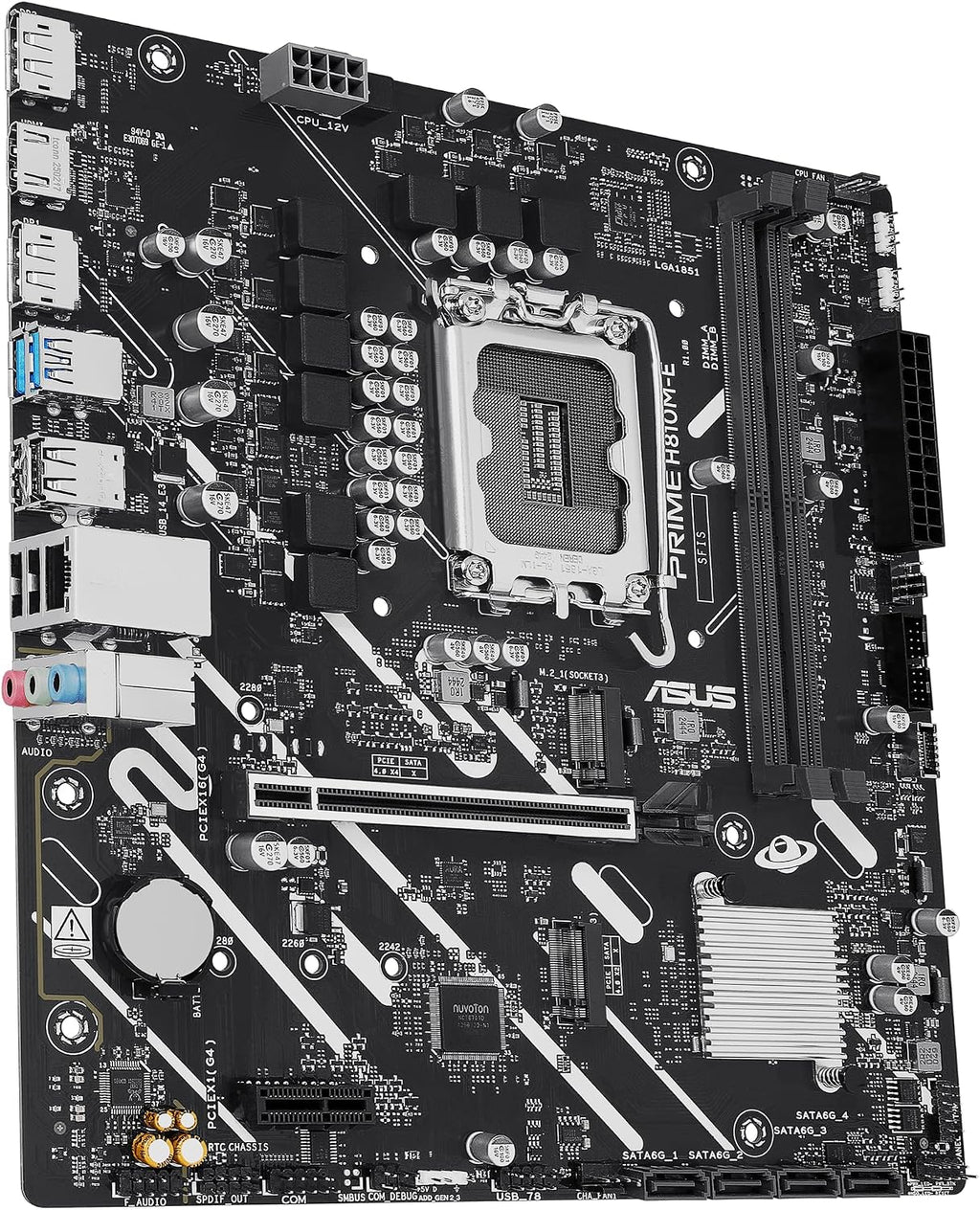 ASUS Prime H810M-E-CSM Intel® H810 mATX Commercial CSM Motherboard, LGA 1851, DDR5, PCIe 4.0, M.2, 1G LAN, HDMI, USB 3.2, AI PC-Ready, ASUS Control Center Express Support for SMB & IT Deployments