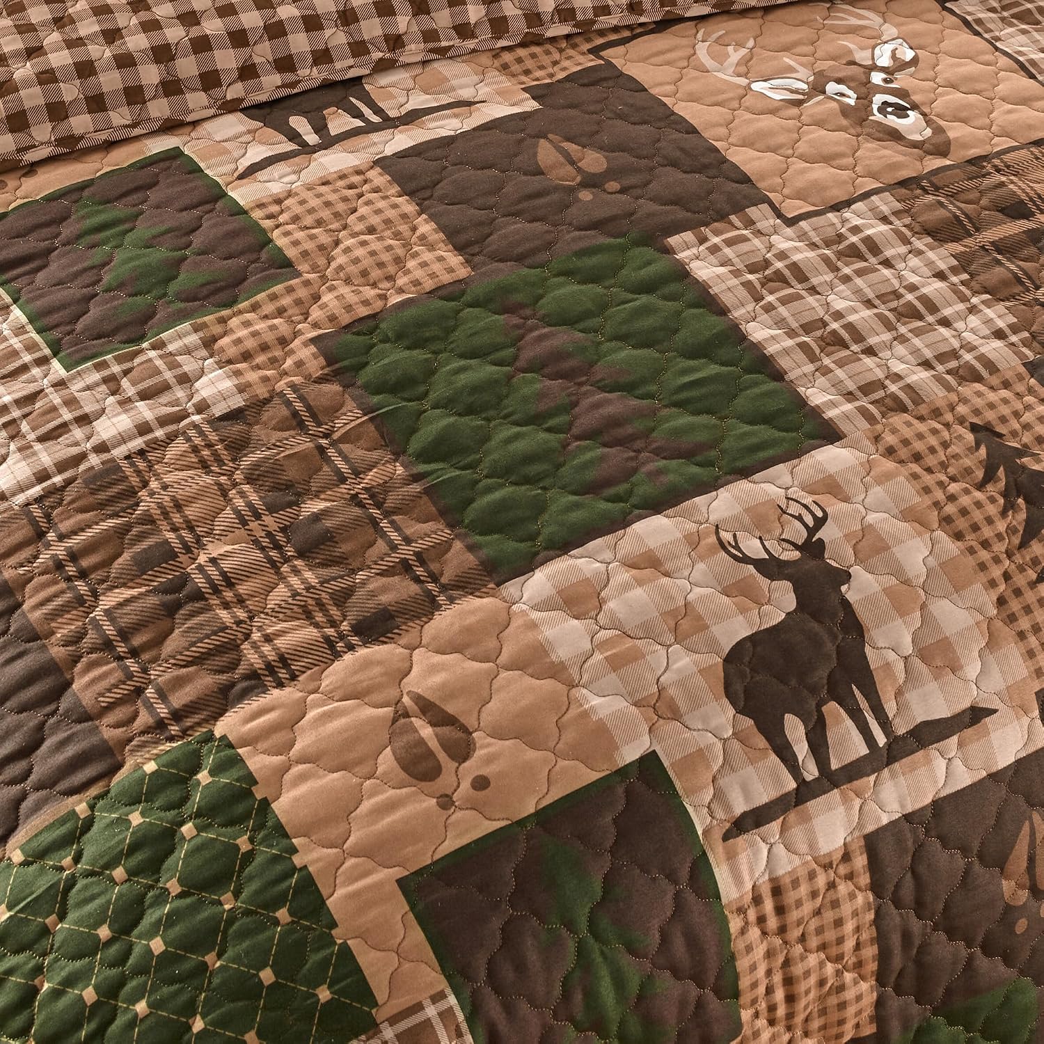 Donna Sharp Green Forest-King Quilt Set, Measures 104 x 96, Includes 1 Quilt and 2 King Shams, Machine Washable