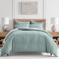 Levtex Home - Cloud Waffle Blue Haze Duvet Cover Set - Full/Queen Duvet Cover + Two Standard Pillow Cases - Waffle Weave - Blue Haze - Duvet Cover (90 x 94in.) and Pillow Case (26 x 20in.) - Cotton