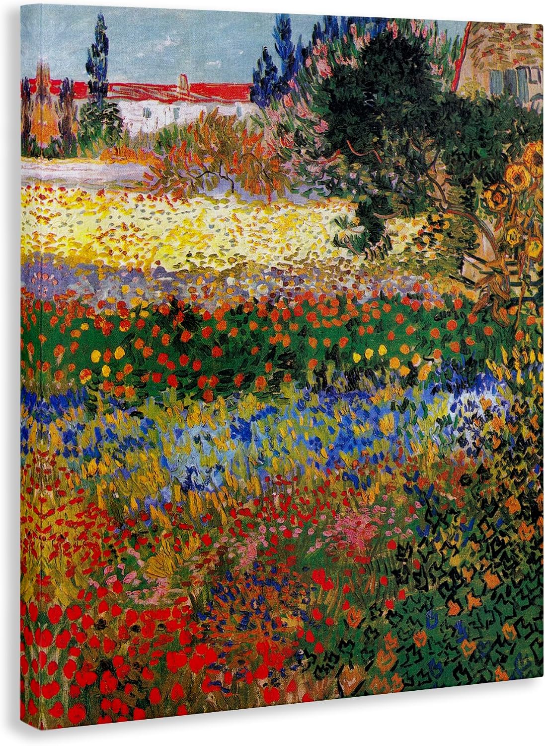 Stupell Industries 'Flower Garden Van Gogh Vivid Painting', Canvas Art, 36 x 48 Inches, Easy to Hang and Sturdy, Made in USA, by one1000paintings