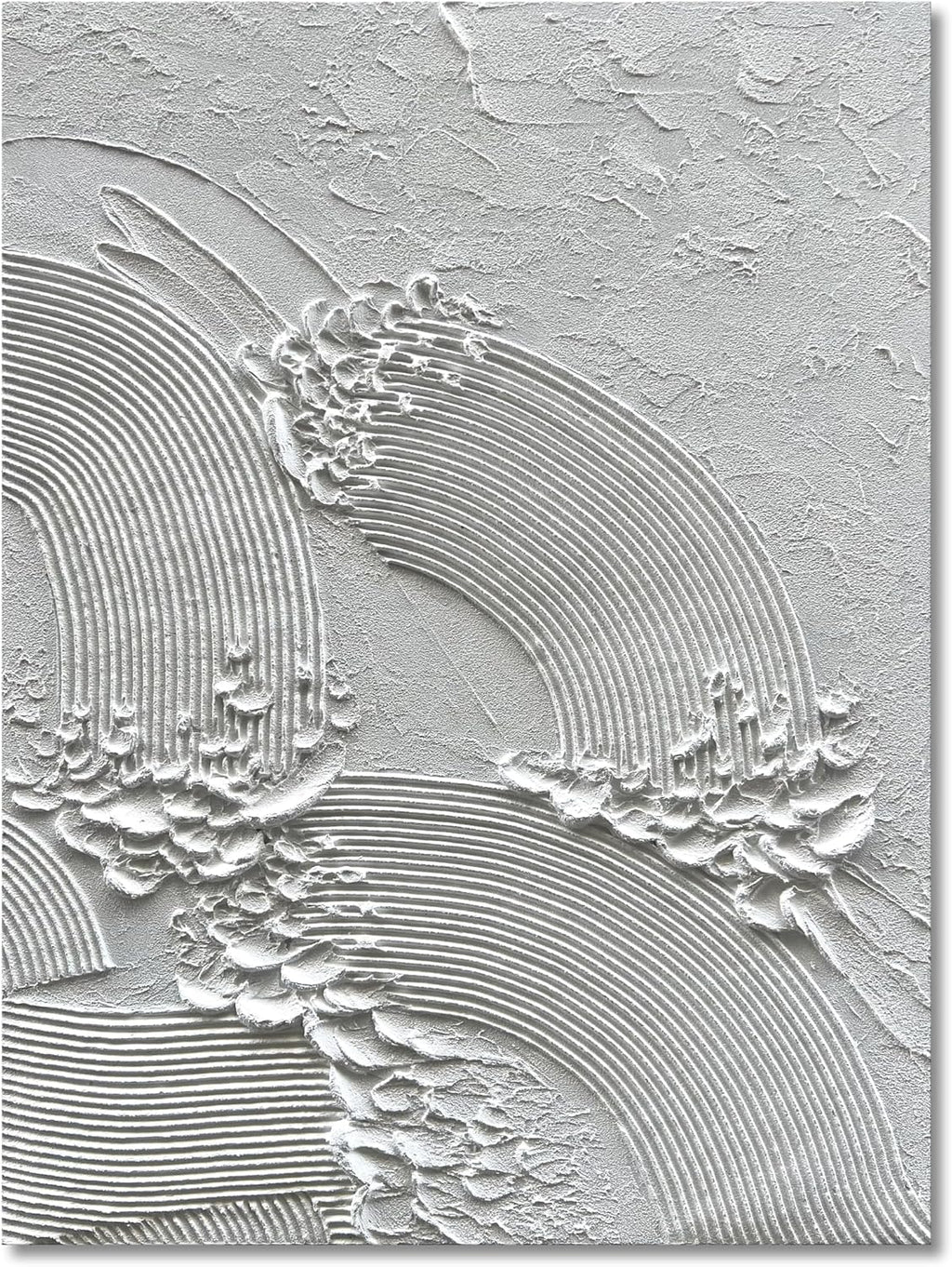 NANKAI Art White Thick Texture Abstract Oil Painting Hand-Painted Sea Texture Oil Painting Home Wall Art Deco 40x28 inches