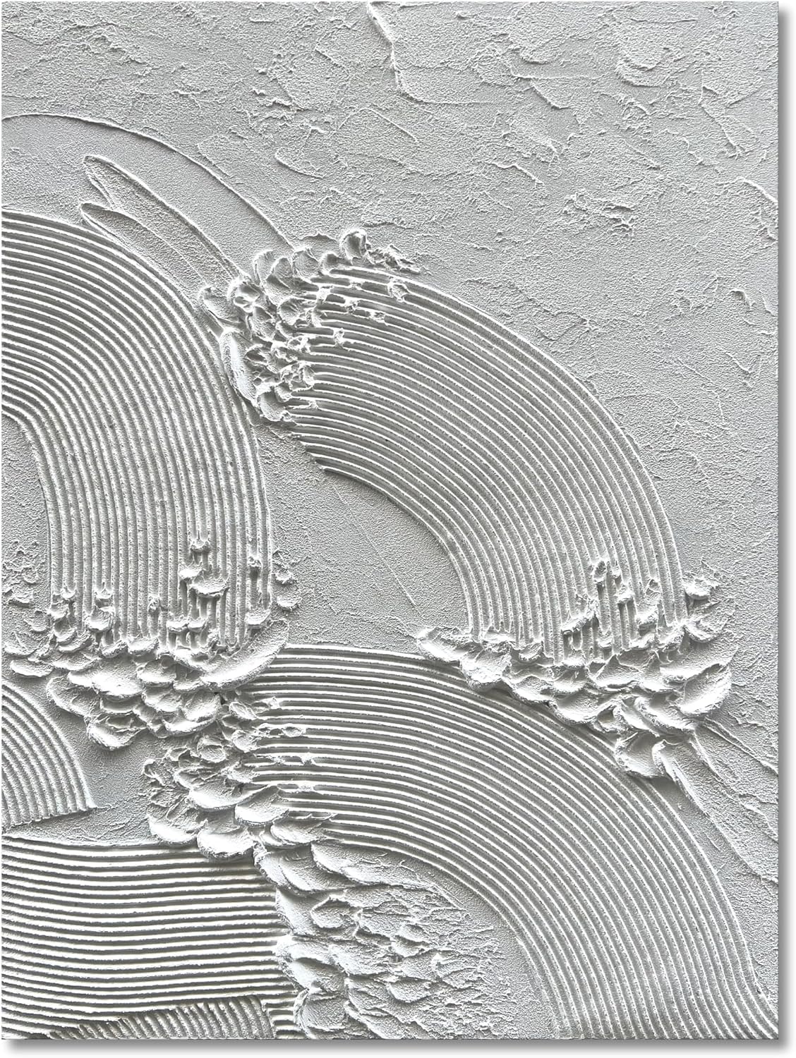 NANKAI Art White Thick Texture Abstract Oil Painting Hand-Painted Sea Texture Oil Painting Home Wall Art Deco 40x28 inches
