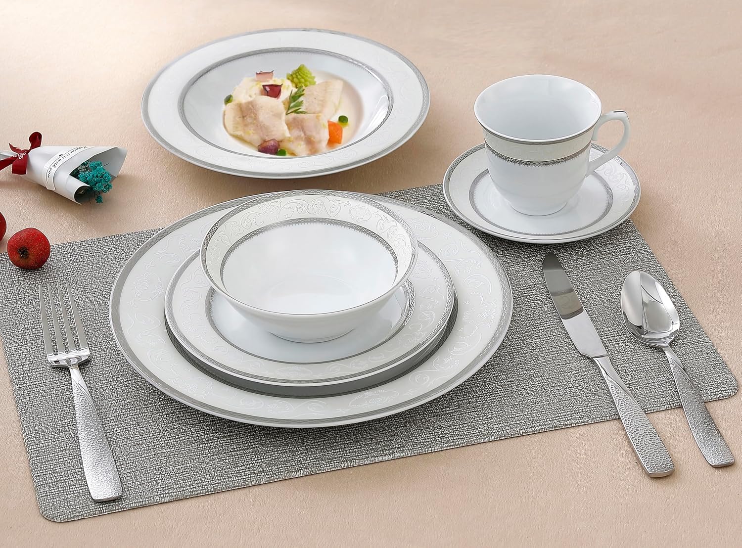 Lorenzo Sirena 57-Piece Dinnerware Set, Service for 8