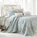 Levtex Home - Spruce Spa Quilt Set - Twin/Twin XL Quilt (68x86in.) + One Standard Pillow Sham (26x20in.) - Paisley Pattern in Soft Spand Tan Hues - Reversible - Cotton