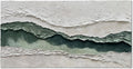 Art Hand-Painted White and Green Texture Abstract Oil Painting 24x48-inch Canvas Painting for Home and Office Wall Decoration Art
