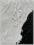 Art Hand-Painted Black and White Texture Abstract Art Oil Painting Modern Minimalist Art Painter Living Office Corridor Wall Deco Art 40x28 inches