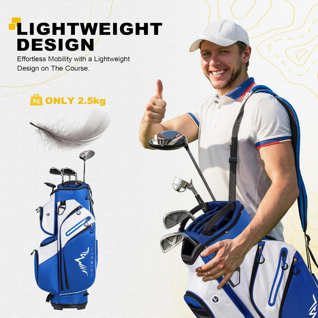 uniHimal Golf Cart Bag, 15 Way Organizer Divider Top with Handles and Rain Cover
