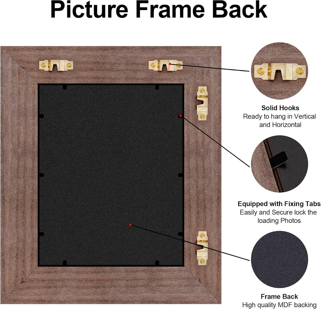Black and Gold 24'x36' Picture Frame: Wooden Frames for 2ft by 3ft Pictures Artwork Vertical/Horizontal Display, Wall Hanging 36x24 Frame with Glass and Back