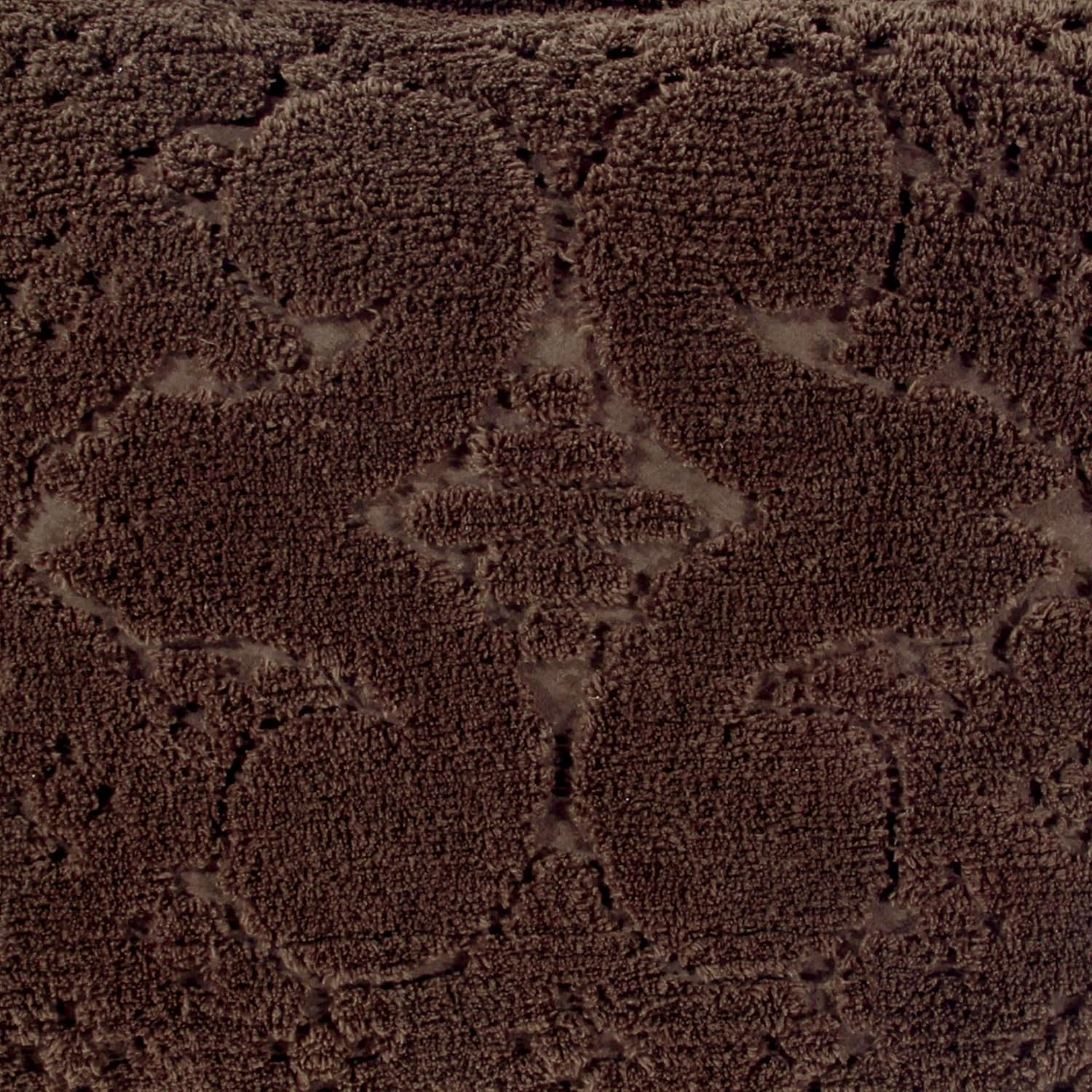 Better Trends Chenille Bedspreads Twin Size, Chocolate 100% Cotton Chenille Medallion Design Tufted Bedding Coverlet Soft Lightweight, 96'x110' with 1 PC Sham 2 Pieces Set Ashton Collection
