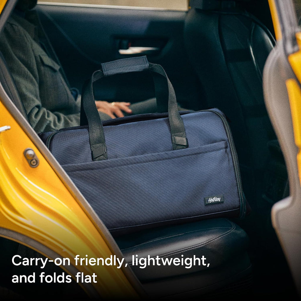 Halfday Convertible 2-in-1 Premium Garment Duffel Weekender Bag 45L: Wrinkle-Free Travel (Hanging Suit Compartment, Shoe Pockets, Trolley Sleeve), Balistic Nylon Carry-on, Port