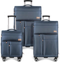 3-Piece Luggage Set (20/26/30 Inch)-Expandable 20% Luggage Set with Front Open Pocket,Lightweight Durable Soft Suitcase Sets w/Double Spinner Wheels &TSA LOCK,Navy