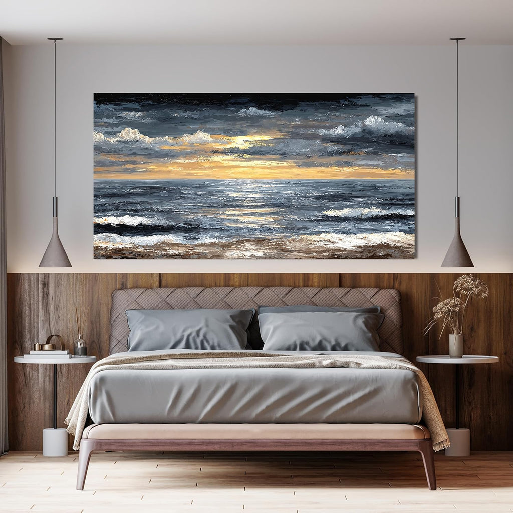 Canvas Oversized Wall Art Decor Modern Wall Art Pictures for Living Room Abstract Coastal Wall Art Prints Large Landscape Wall Art Decorations Abstract Canvas Art Wall Decor Home Office Decor 29'X58'