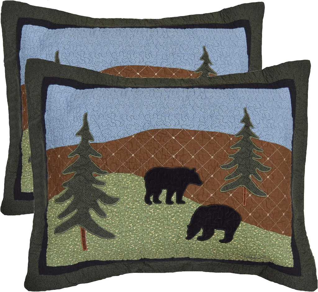 Donna Sharp King Bedding Set - 3 Piece - Bear Lake Cotton Lodge Quilt Set with King Quilt and Two Standard Pillow Shams - Machine Washable