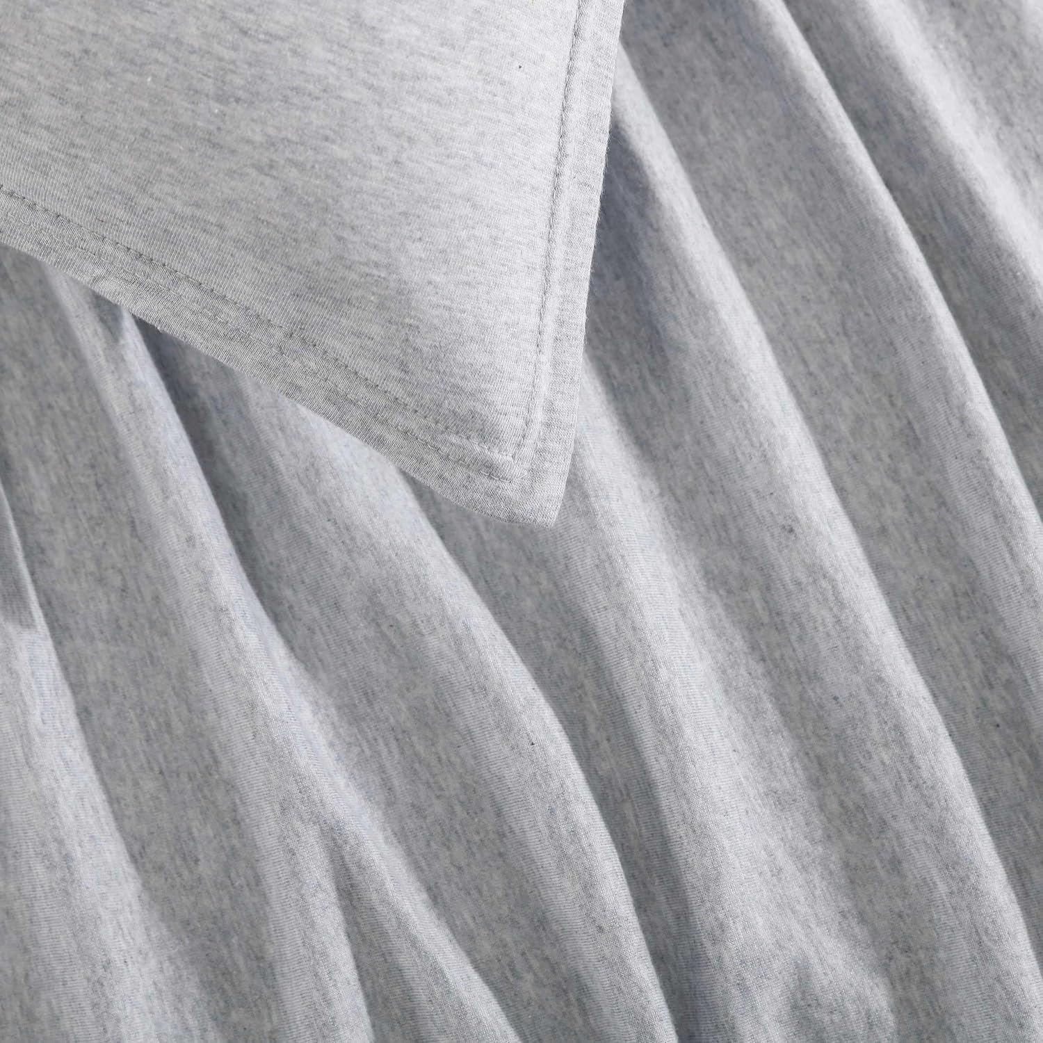Calvin Klein - Queen Comforter Set, Soft Cotton Melange Jersey Bedding with Matching Shams, Oeko-Tex Certified (Modern Cotton Melange Grey/Blue, Queen)