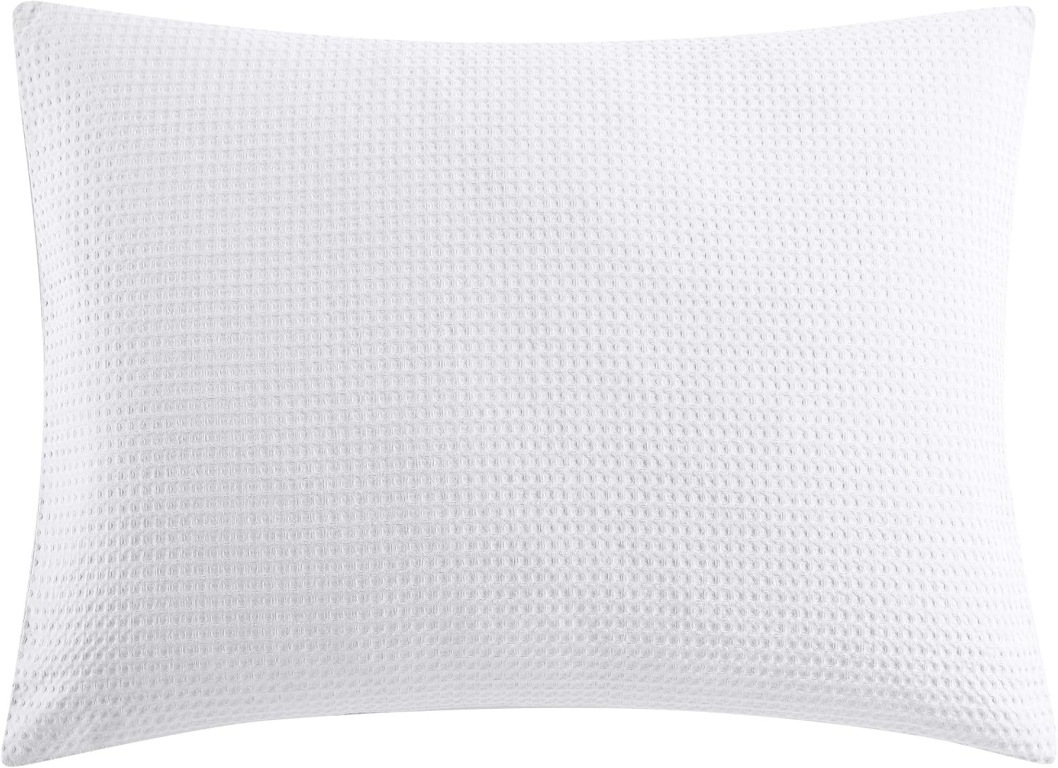 Vera Wang - King Comforter Set, Soft Cotton Bedding with Waffle Pique Texture & Smooth Cotton Percale Reverse, Medium Weight for Year-Round Comfort, 3 Piece Bed Set with Matching Pillowcases (White)