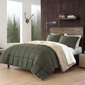 Eddie Bauer - Queen Comforter Set, Microsuede Bedding with Soft Sherpa Reverse, 3 Piece Bed Set with Matching Pillowcases (Sherwood Green)