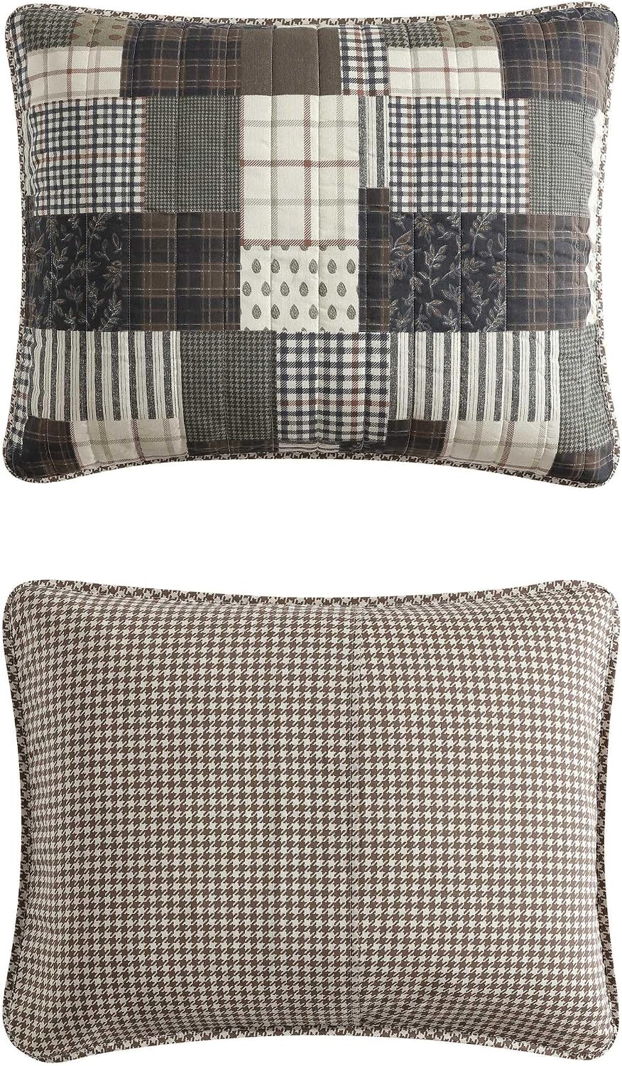 Eddie Bauer - King Quilt Set, Naturally Soft Cotton Bedding w/a Lightweight Feel for All-Year Comfort, Reversible w/Matching Pillowcases, 3 Piece Bed Set (Antique Brown)