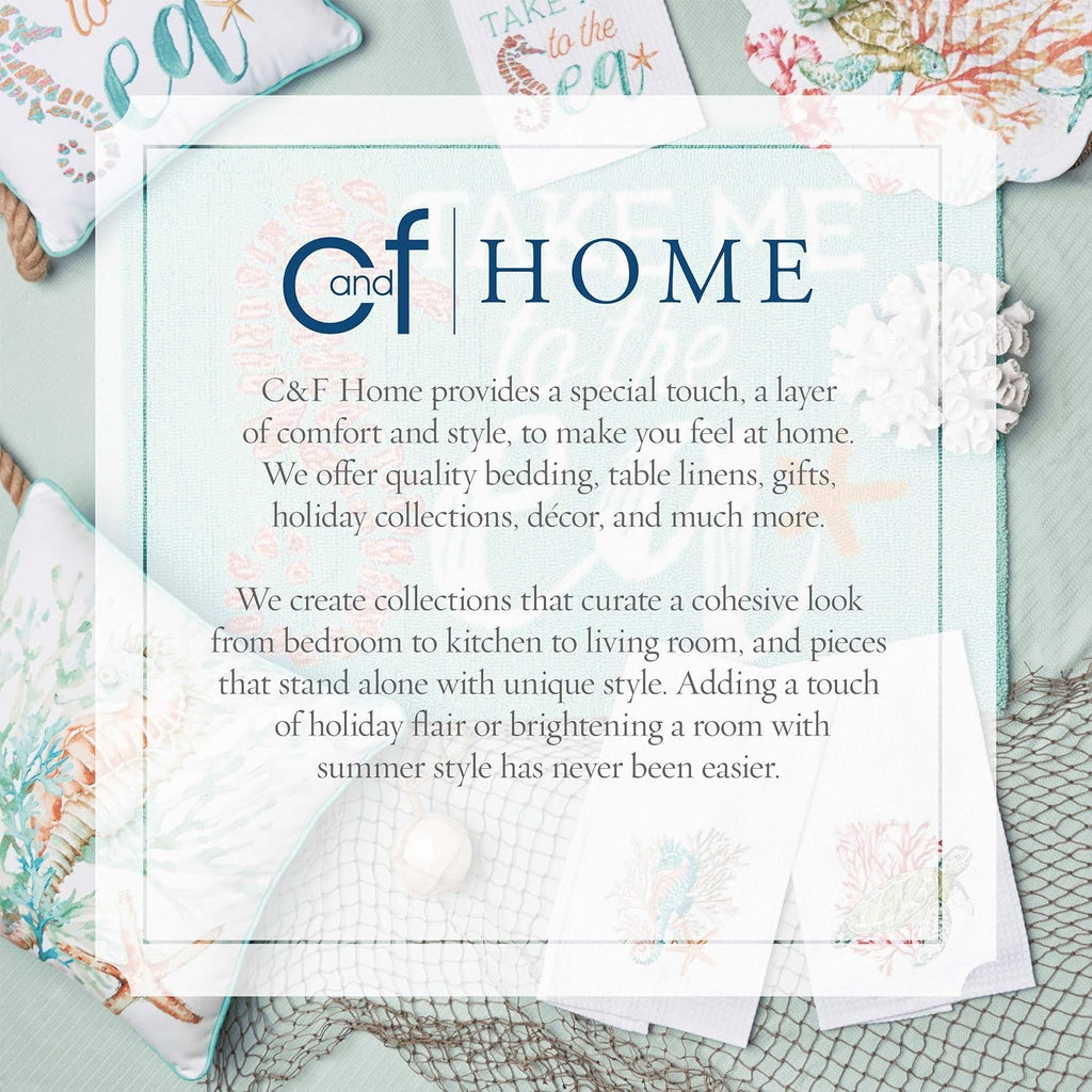 C&F Home St. Kitts 3-Piece King Quilt Set Versatile Summer Nautical Coastal Sea Turtles Seahorse Beach House Reversible Machine Wash Lightweight Coverlet Comforter Bedroom Bedding Decor Decoration
