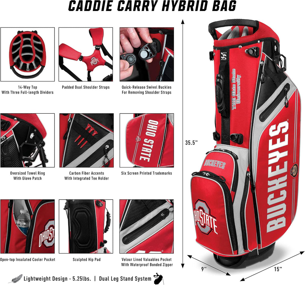 Team Effort NCAA Caddie Carry Hybrid Golf Bag