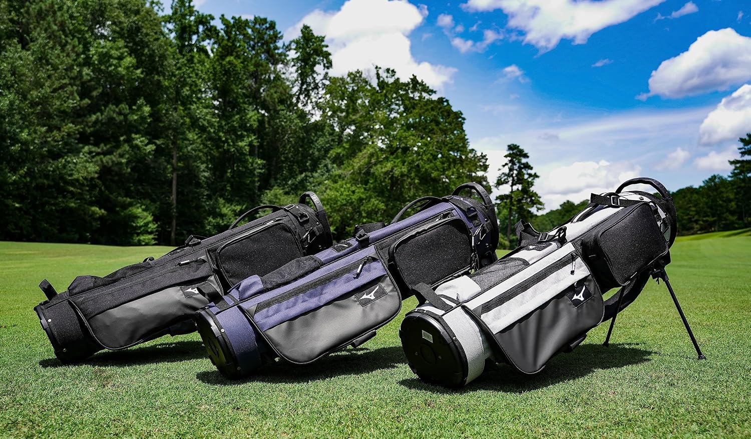 Mizuno BR-D2 Golf Carry Bag | 4 Way Top Cuff | 2 Full Length Dividers | Dual Shoulder Straps | Manual Open/Close Mini Stand Legs | Detachable Mod Pouch
