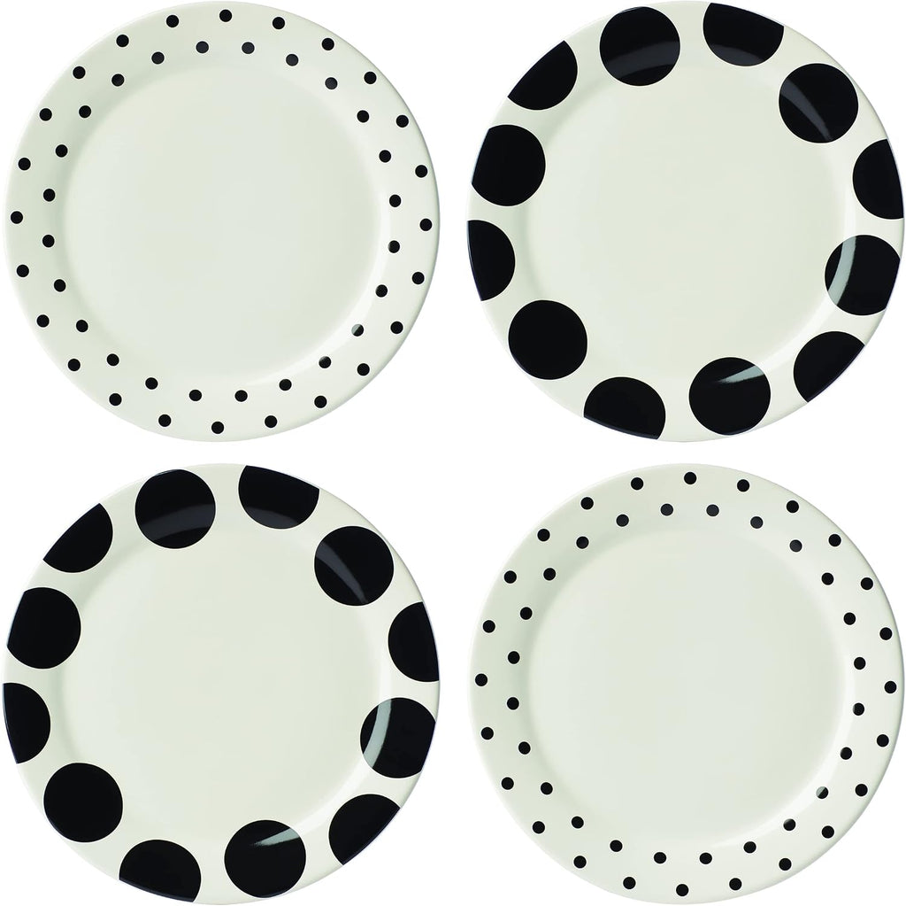 Kate Spade New York Dot Assorted Dinner Plates, Set Of 4, 7.95, White