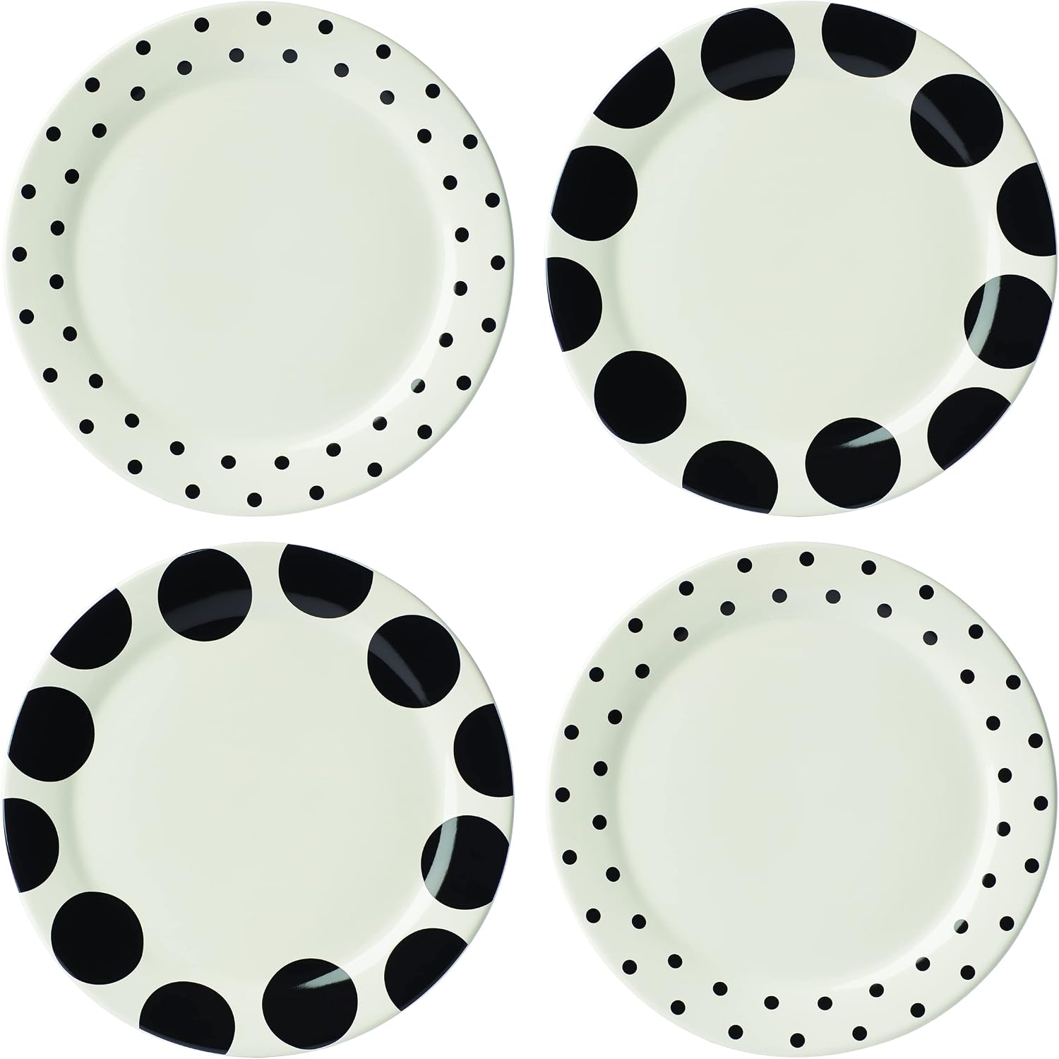 Kate Spade New York Dot Assorted Dinner Plates, Set Of 4, 7.95, White