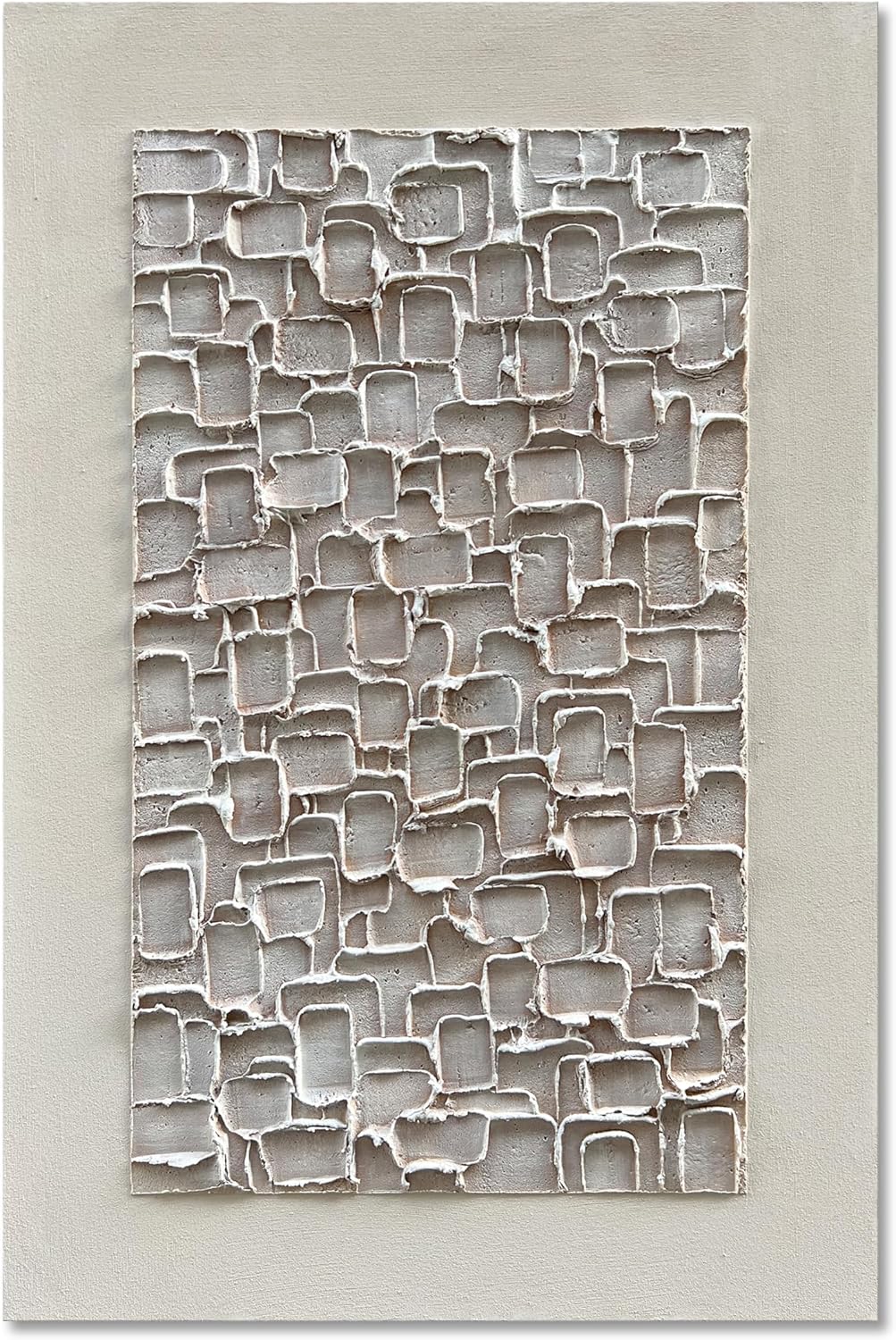 Limiyer Art Hand Painted White Minimalist Art Oil Painting Modern Abstract Thick texture Art Oil painting Home wall decoration 45x30 inches