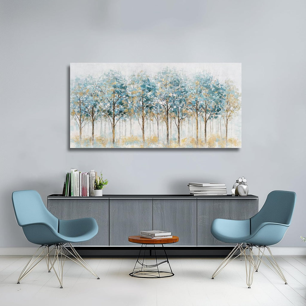 Belmrxne Tree of Life Wall Art Blue and Gold Wall Decor Modern Canvas Painting Gallery Artwork for Living Room Bedroom Dining Room Office Home Decor 29x58 inches