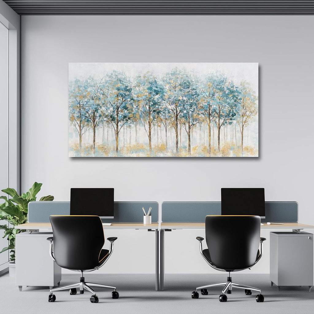 Belmrxne Tree of Life Wall Art Blue and Gold Wall Decor Modern Canvas Painting Gallery Artwork for Living Room Bedroom Dining Room Office Home Decor 29x58 inches