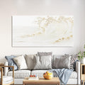 White Wall Art Decor Canvas Art Wall Decor Large Modern Wall Art Silent Waves With Gold Wall Painting Decorations Artwork Wall Art Prints For Room Living Room Bedroom Office 29x58 Inch