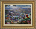 Thomas Kinkade Lady and the Tramp Falling In Love 12 x 16 Canvas Classics with Gold Frame