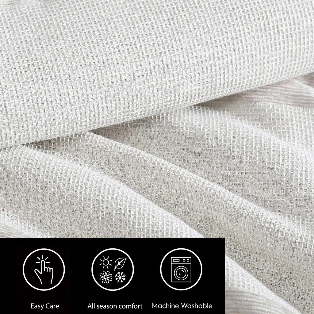 Vera Wang - King Size Comforter Set, Soft Bedding Set with Textured Chenille Waffle Feel, Medium Weight for Year-Round Comfort, 3 Piece Bed Set with Matching Pillowcases (Stripe Beige)